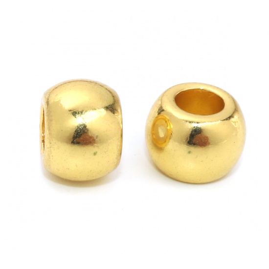 Picture of Zinc Based Alloy Spacer Beads Drum Gold Plated 10mm x 7mm, Hole: Approx 4.4mm, 30 PCs