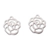 Picture of 304 Stainless Steel Chain Tail Extender Charms Irregular Silver Tone 14mm x 12mm, 10 PCs