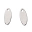 Immagine di 304 Acciaio Inossidabile Charms Ovale Tono Argento 12mm x 5mm, 10 Pz