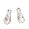 Picture of 304 Stainless Steel Chain Tail Extender Connectors For Jewelry Necklace Bracelet Silver Tone Drop Message 11mm x 5mm, 10 PCs