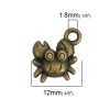 Bild von Zinklegierung Ozean Schmuck Charms Krabbe Bronzefarben 12mm x 11mm, 50 Stück