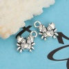 Picture of Zinc Based Alloy Ocean Jewelry Charms Crab Animal Antique Silver 12mm x 11mm, 50 PCs
