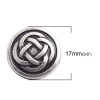 Picture of Zinc Based Alloy Sewing Shank Buttons Single Hole Round Antique Silver Color Filled Chinese Knot Carved 17mm Dia., 10 PCs