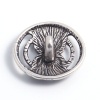 亜鉛合金 裏穴ボタン 単穴 円形 銀古美 彫刻柄 17mm 直径、 10 個 の画像
