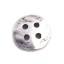 Immagine di Lega di Zinco Bottone da Cucire Quattro Fori Tondo Argento Antico Riempito 14mm x 14mm, 10 Pz