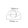 銅 レジン セッティング台 ミール皿 コネクター 目 銀メッキ (適応サイズ： 12mm) 27mm x 15mm、 10 個 の画像