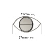 Picture of Copper Cabochon Settings Connectors Findings Eye Gunmetal (Fits 12mm Dia.) 27mm x 15mm, 10 PCs