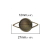 Image de Connecteurs Supports à Cabochons en Cuivre Forme Rond Bronze Antique (Convenable à 12mm Dia) 27mm x 14mm, 10 Pcs