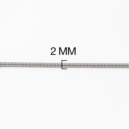 Immagine di 316 Acciaio inossidabile Catena di Serpente Collana Tono Argento 50cm Lunghezza, Dimensione della Catena 2mm, 10 Pz