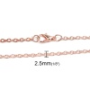Imagen de Hierro Cable Cadena Cruz Collares Oro Rosa 45.2cm longitud, Cadena: 3 x 2.5mm, 1 Paquete ( 12 Unidades/Paquete)