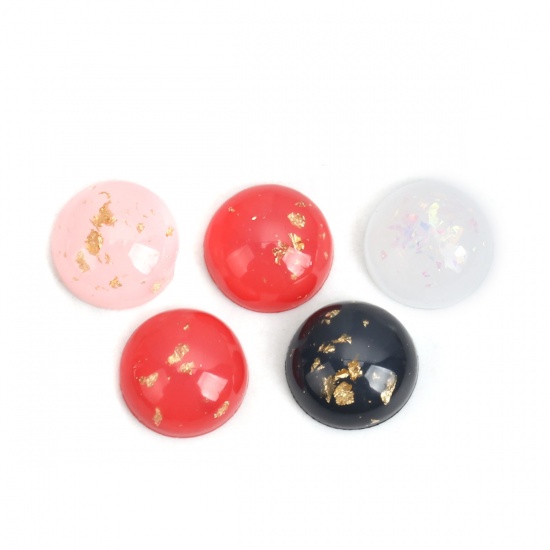 Picture of Resin Dome Seals Cabochon Round At Random Foil 12mm, 30 PCs