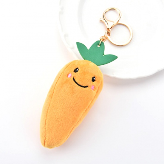 Picture of Keychain & Keyring Gold Plated Orange Carrot 20cm x 4.8cm, 1 Piece