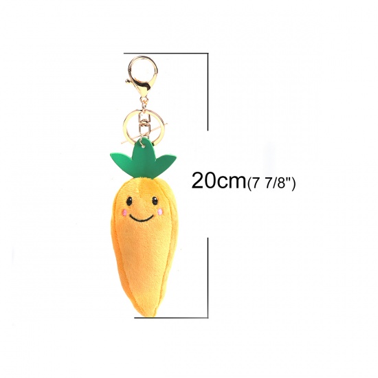 Bild von Schlüsselkette & Schlüsselring Vergoldet Orange Karotte 20cm x 4.8cm, 1 Stück