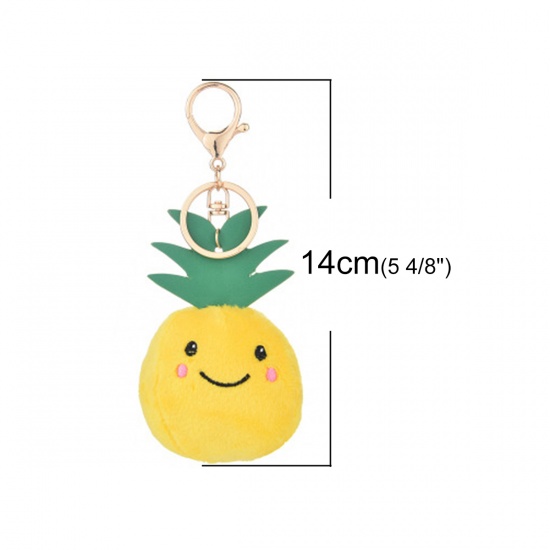 Bild von Schlüsselkette & Schlüsselring Vergoldet Gelb Ananas 14cm x 6cm, 1 Stück