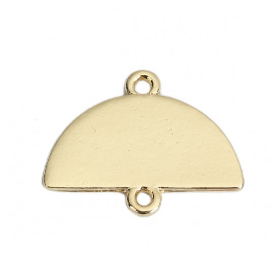 Immagine di Lega di Zinco Pendenti Charms Connettori Accessori A Forma di Ventagli Colore Oro 18K 21mm x 15mm, 10 Pz