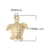 Picture of Zinc Based Alloy Ocean Jewelry Charms Sea Turtle Animal Matt Real Gold Plated 17mm x 17mm, 10 PCs