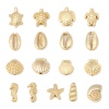 Image de Perles en Alliage de Zinc Bijoux d'Océan Tortue de Mer Or Mat Rempli 13mm x 12mm, Trou: env. 1.5mm, 10 Pcs