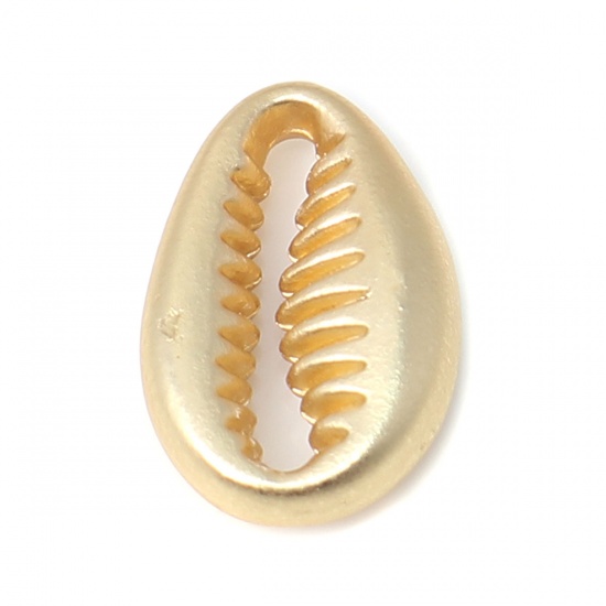 Image de Perles en Alliage de Zinc Bijoux d'Océan Escargot de Mer Or Mat Rempli 12mm x 8mm, Trou: env. 9.6mm x 1.3mm, 10 Pcs