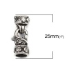 Изображение Цинковый Сплав Зажим-концевик для Ожерелья Античное Серебро заполненный с узором " резной Узор " 6mm) 25мм x 10мм, 3 ШТ