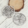 Picture of Zinc Based Alloy Pendants Round Antique Silver Color Dragonfly Hollow 70mm x 64mm, 3 PCs