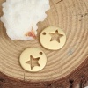 Picture of Zinc Based Alloy Galaxy Charms Round Matt Gold Pentagram Star Hollow 15mm Dia, 10 PCs