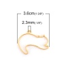 Picture of Zinc Based Alloy Open Back Bezel Pendants For Resin Gold Plated Cat Animal 36mm x 27mm, 5 PCs
