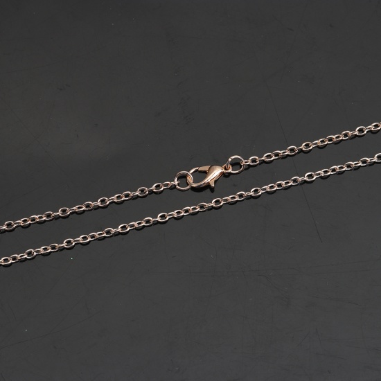 Picture of Iron Based Alloy Link Cable Chain Necklace Rose Gold 45.6cm(18") long, 1 Set ( 12 PCs/Packet)