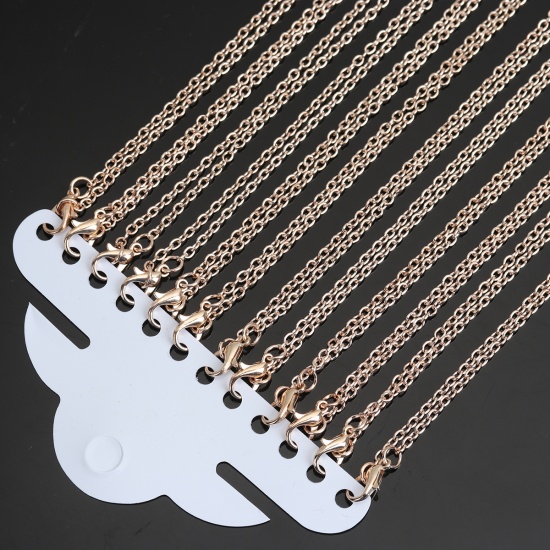 Picture of Iron Based Alloy Link Cable Chain Necklace Rose Gold 62cm(24 3/8") long, 1 Set ( 12 PCs/Packet)