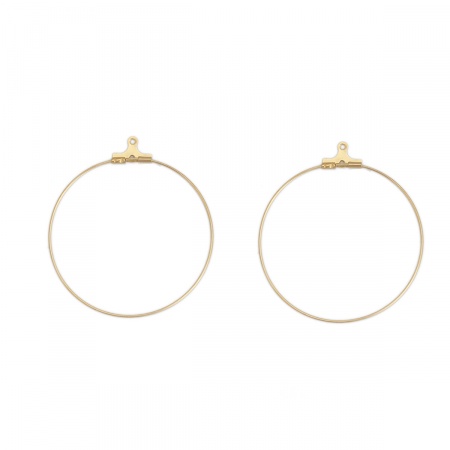 Picture of Stainless Steel Hoop Earrings Round Gold Plated Can Open 4.6cm x 4.2cm, 5 PCs