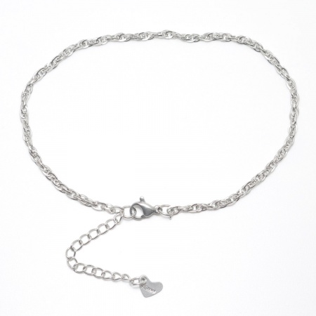Bild von Großhandel 304 Edelstahl Fußketten, Silberfarbe Frauen Minimalistisch Geschenk Schmuckbedarf, 22.8cm lang, 1 Strang