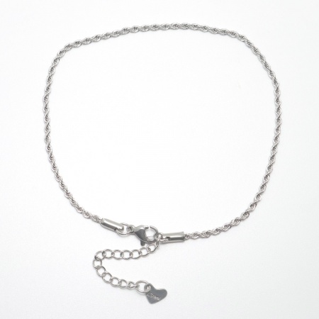 Bild von Großhandel 304 Edelstahl Fußketten, Silberfarbe Frauen Minimalistisch Geschenk Schmuckbedarf, 23.3cm lang, 1 Strang