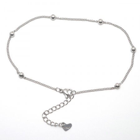 Picture of Wholesale 304 Stainless Steel Curb Link Chain Anklet, Silver Tone Women's Stylish Ins Style Gift Jewelry Supply, 23.5cm(9 2/8") long, 1 Piece