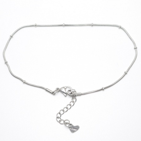 Bild von Großhandel 304 Edelstahl Schlangenkette Fußketten, Silberfarbe Frauen Stilvoll Ins Stil Geschenk Schmuckbedarf, 23.3cm lang, 1 Strang