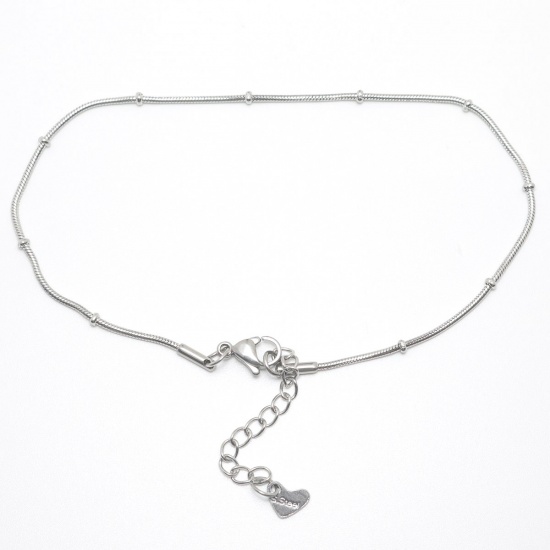 Picture of 304 Stainless Steel Anklet Silver Tone Round 23.3cm(9 1/8") long, 1 Piece