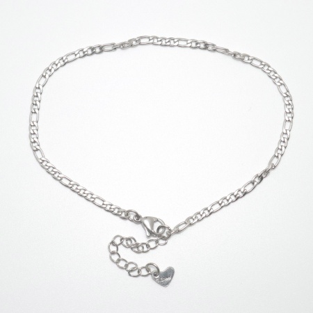 Bild von Großhandel Oval 304 Edelstahl Fußketten, Silberfarbe Frauen Minimalistisch Geschenk Schmuckbedarf, 22.8cm lang, 1 Strang