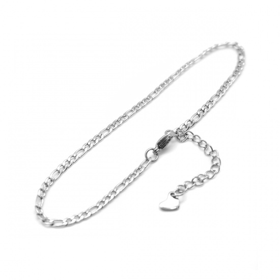 Picture of 304 Stainless Steel Anklet Silver Tone Oval 22.8cm(9") long, 1 Piece