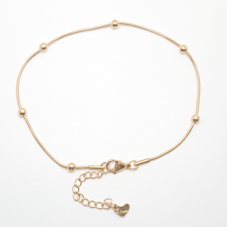 Picture of Wholesale 304 Stainless Steel Snake Chain Anklet, Gold Plated Vacuum Plating, Women's Stylish Ins Style Gift Jewelry Supply, 23.5cm(9 2/8") long, 1 Piece