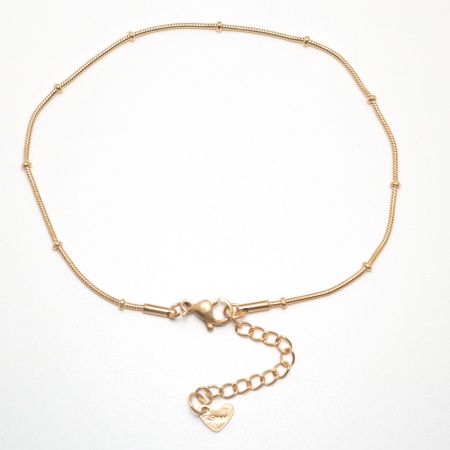 Bild von Großhandel 304 Edelstahl Schlangenkette Fußketten, Vergoldet Vakuumbeschichtung, Frauen Stilvoll Ins Stil Geschenk Schmuckbedarf, 23cm lang, 1 Strang