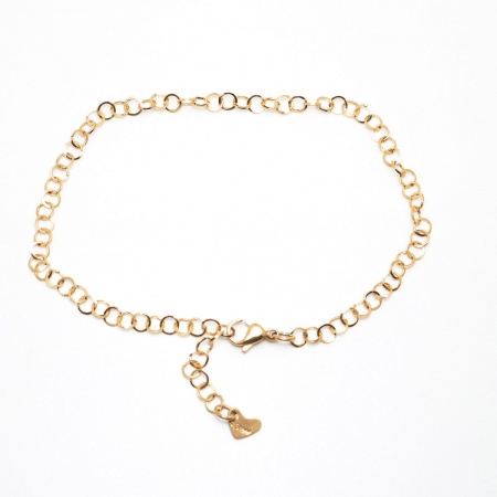 Bild von Großhandel Rund 304 Edelstahl Fußketten, Vergoldet Vakuumbeschichtung, Frauen Minimalistisch Geschenk Schmuckbedarf, 26.5cm lang, 1 Strang