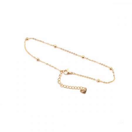 Picture of Wholesale 304 Stainless Steel Link Cable Chain Anklet, Gold Plated Vacuum Plating, Women's Stylish Ins Style Gift Jewelry Supply, 23.3cm(9 1/8") long, 1 Piece