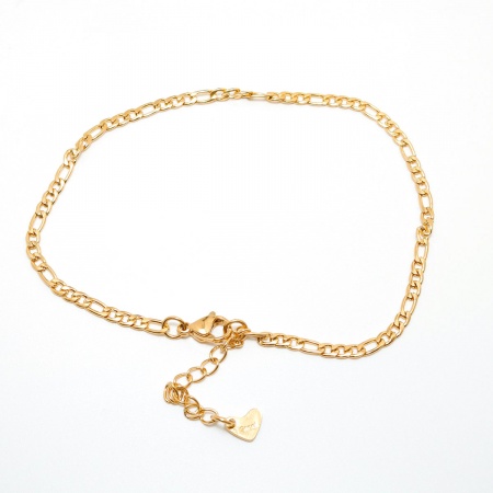 Bild von Großhandel Oval 304 Edelstahl Fußketten, Vergoldet Vakuumbeschichtung, Frauen Minimalistisch Geschenk Schmuckbedarf, 23.3cm lang, 1 Strang