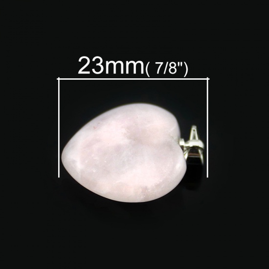 Immagine di 2 Pz Cristallo ( Naturale ) Ciondoli Pendenti Rosa Cuore 23mm x 20mm