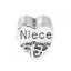 Immagine di Lega di Zinco Stile Europeo Perline Cuore Argento Antico Pianta Rampicante Scolpito " Niece Intagliato Circa 11mm x 11mm, 10 Pz