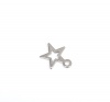 Bild von 304 Edelstahl Kettenverlängerung Charms Pentagramm Stern Silberfarbe Hohl 10mm x 9mm, 10 Stück