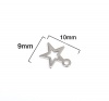 Picture of 304 Stainless Steel Chain Tail Extender Charms Pentagram Star Silver Tone Hollow 10mm x 9mm, 10 PCs
