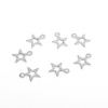 Picture of 304 Stainless Steel Chain Tail Extender Charms Pentagram Star Silver Tone Hollow 10mm x 9mm, 10 PCs