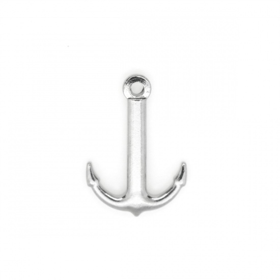 Picture of 304 Stainless Steel Charms Anchor Silver Tone 27mm x 19mm, 10 PCs