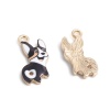 Picture of Zinc Based Alloy Charms Corrci Dog Gold Plated Black Enamel 18mm x 9mm, 10 PCs