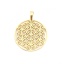 Picture of Stainless Steel Pendants Round Disc Gold Plated Flower Of Life Hollow 4.9cm x 3.8cm, 1 Piece