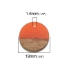 Picture of Resin & Wood Wood Effect Resin Charms Round Orange 18mm Dia, 5 PCs
